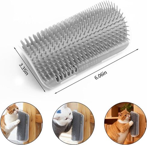 Softer Self Groomer brushes, Cat Corner Groomer brushes, Self Grooming Cat Brush for Long & Short Fur Kitten Cats Dogs（grey） in Saudi Arabia