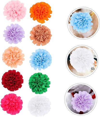 Milisten 10pcs Colorful Pet Flower Bow Ties Mixed Design Floral Dog Collar Accessories for Puppies and Cats for Photos Parties and Daily Wear in Saudi Arabia