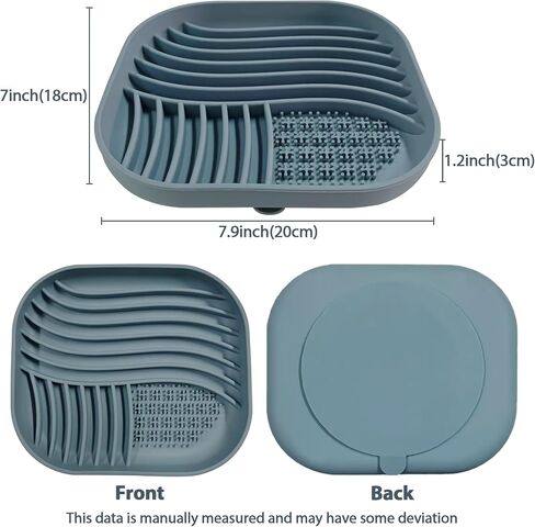 Licking Mat for Dogs Quadrilateral, Dog Lick Pad with Suction Cups for Anxiety, Slow Feeding Yogurt or Peanut Butter Dog Licking Mat - Boredom & Anxiety Relief for Dogs(Blue) in Saudi Arabia