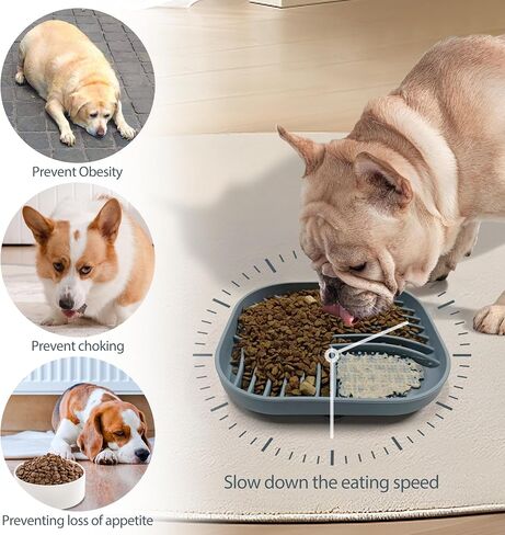 Licking Mat for Dogs Quadrilateral, Dog Lick Pad with Suction Cups for Anxiety, Slow Feeding Yogurt or Peanut Butter Dog Licking Mat - Boredom & Anxiety Relief for Dogs(Blue) in Saudi Arabia