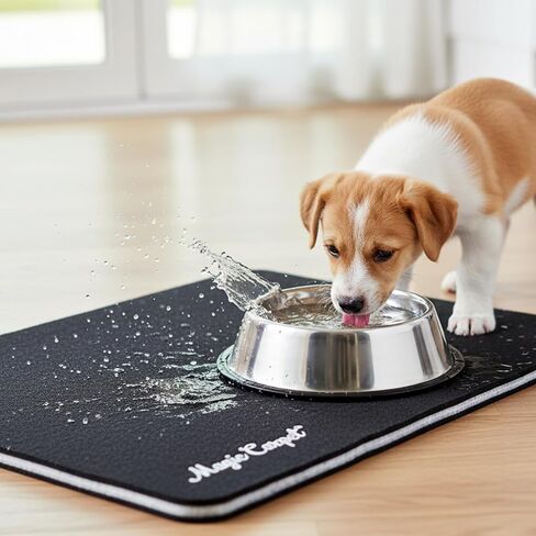 بطانة بيت الكلب من Magic Carpet™ وبساط تغذية الحيوانات الأليفة (عبوتان) | 18 بوصة × 11.75 بوصة لكل منها | ماصة للخدمة الشاقة ومقاومة للثقب | قابل للغسل، وقابل لإعادة الاستخدام، وصديق للبيئة | صنع في الولايات المتحدة الأمريكية | المواد المعاد تدويرها in Kuwait