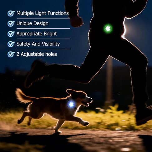 2 حزمة ضوء طوق الكلب، Fyorbietail 2025 ترقية 8 أضواء مشي للكلاب قابلة لإعادة الشحن مع شريط سيليكون متين، ضوء IPX7 مقاوم للماء للكلاب للمشي ليلاً والتسلق in Kuwait