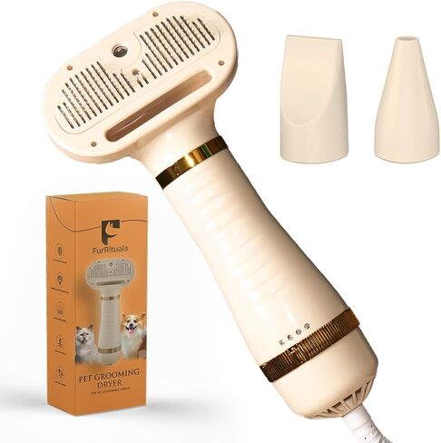 Pet Steam Brush Grooming Dryer for Dogs & Cats – 3-in-1 Grooming Tool with Gentle Steam, Low Noise 600W Motor, Deshedding, Drying & Fur Fluffing for All Coat Types in Saudi Arabia