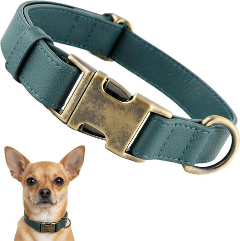Dog Collars for Small Dogs Silicone Leather Dog Collars Soft Flexible Waterproof Odor-Proof Durable Thick Classic Adjustable Pet Puppy Collar (Red, Medium (11.5-18.5" Neck)) in Saudi Arabia