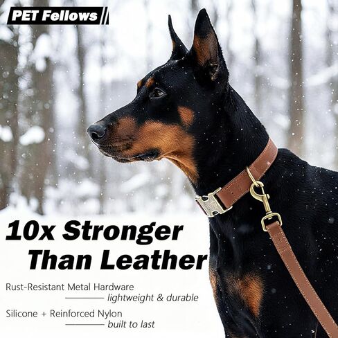 Dog Collars for Small Dogs Silicone Leather Dog Collars Soft Flexible Waterproof Odor-Proof Durable Thick Classic Adjustable Pet Puppy Collar (Red, Medium (11.5-18.5" Neck)) in Saudi Arabia