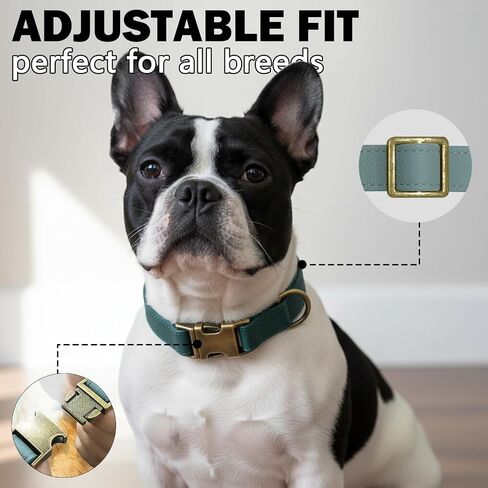 Dog Collars for Small Dogs Silicone Leather Dog Collars Soft Flexible Waterproof Odor-Proof Durable Thick Classic Adjustable Pet Puppy Collar (Red, Medium (11.5-18.5" Neck)) in Saudi Arabia