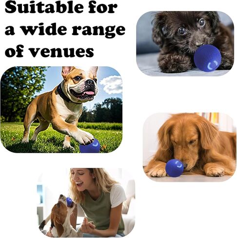 Interactive Duraspin Dog Ball, Self-Bouncing Vibrating & Auto-Rolling, Auto Stop Touch Start Jumping Ball Toy for Medium/Large Dogs (67mm, Blue) in Saudi Arabia