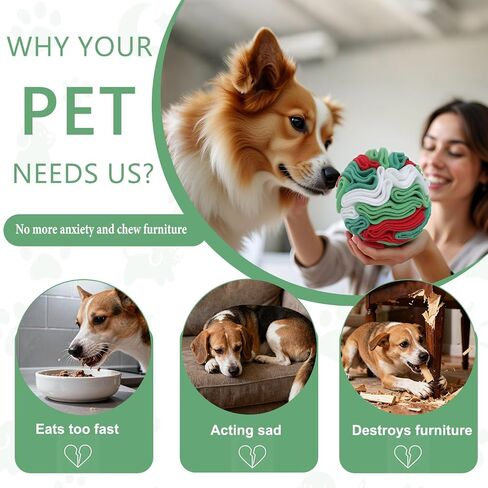 Snuffle Ball - Snuffle Ball for Small Dogs, Interactive Dog Toys to Keep Them Busy, Puppy Dog Puzzle Toy with Storage Bag Machine Washable in Saudi Arabia