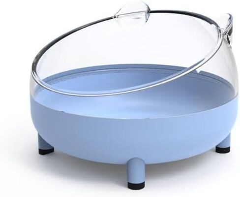 Hamster Sand Bath Container Small Pet Accessories Cage Toilet Transparent Convenient for Mice Rabbit Pets(Blue) in Saudi Arabia