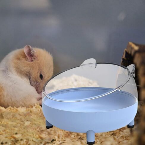 Hamster Sand Bath Container Small Pet Accessories Cage Toilet Transparent Convenient for Mice Rabbit Pets(Blue) in Saudi Arabia