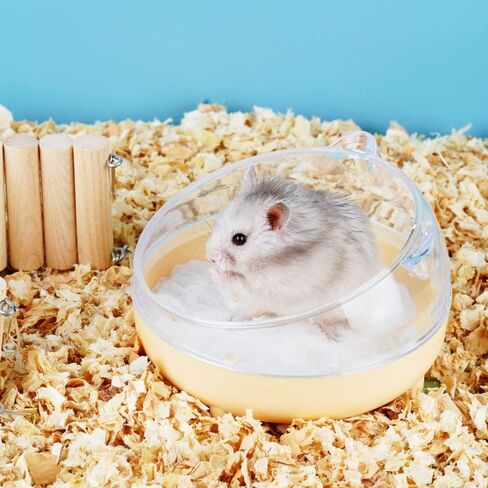 Hamster Sand Bath Container Small Pet Accessories Cage Toilet Transparent Convenient for Mice Rabbit Pets(Blue) in Saudi Arabia