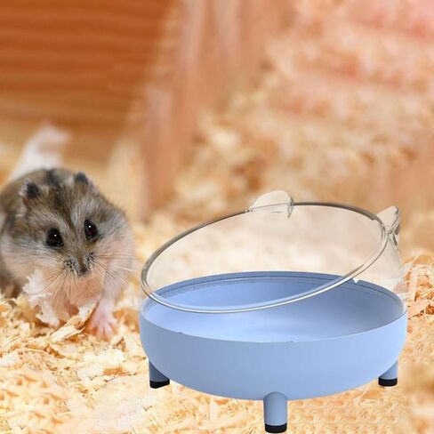 Hamster Sand Bath Container Small Pet Accessories Cage Toilet Transparent Convenient for Mice Rabbit Pets(Blue) in Saudi Arabia