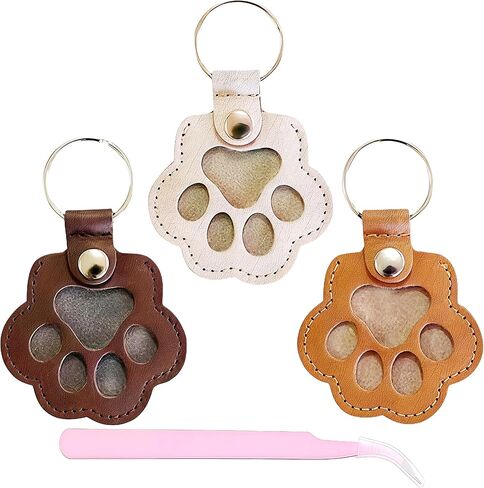 3pcs cat hair keychain - pet fur memory charm for cat and dog lovers, unique pet memorial gifts for dogs, keepsake keychain in Saudi Arabia