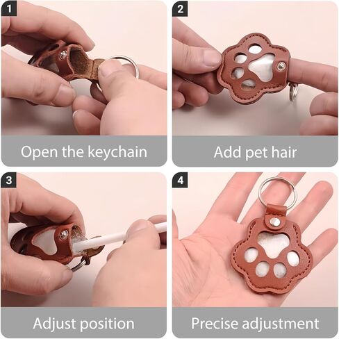 3pcs cat hair keychain - pet fur memory charm for cat and dog lovers, unique pet memorial gifts for dogs, keepsake keychain in Saudi Arabia