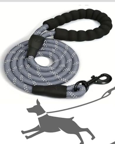 5 Ft Reflective Dog Leash with Comfortable Padded Handle，Double Heavy Duty Traction Nylon Rope for Dogs Cats- Enhance Safety and Control On Walks,Black in Saudi Arabia