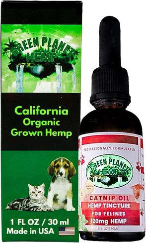 Pet Hemp Oil | Dogs and Cats | Catnip Oil | Green Planet Hemp | 120MG Organic Tincture | 100% Natural | Hip, Joint, and Muscle Support for Your Pet | Aids with Anxiety,Stress, and Pain in Saudi Arabia