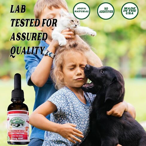 Pet Hemp Oil | Dogs and Cats | Catnip Oil | Green Planet Hemp | 120MG Organic Tincture | 100% Natural | Hip, Joint, and Muscle Support for Your Pet | Aids with Anxiety,Stress, and Pain in Saudi Arabia