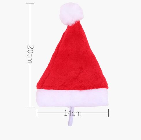 Pet Santa Hat - 5.5x7.8 Inch Red Christmas Hat with White Pom Pom for Small Dogs Cats in Saudi Arabia