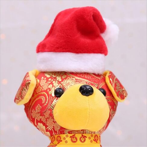 Pet Santa Hat - 5.5x7.8 Inch Red Christmas Hat with White Pom Pom for Small Dogs Cats in Saudi Arabia