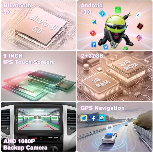 راديو سيارة لـ Toyota Tacoma 2005-2015 Carplay Android Auto ، 9 بوصة ، وحدة رأس الاستريو 4G RAM 64G ROM مع DSP WIFI GPS SEVINGING in Saudi Arabia