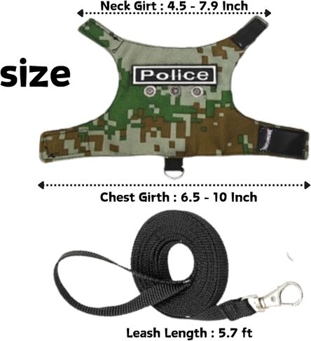 Bearded Dragon Harness Leash Set with Patch Adjustable Lizard Traction Rope Escape Proof Outdoor Walking Reptile Camouflage Costume Accessories for Bearded Dragon Lizard Small Pets (Brown) in Saudi Arabia