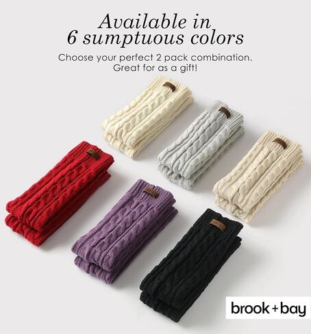 تدفئة الذراع من Brook + Bay للنساء - تدفئة الذراع بدون أصابع في الشتاء وتدفئة المعصم مع فتحة الإبهام - قفازات طويلة بدون أصابع in Kuwait