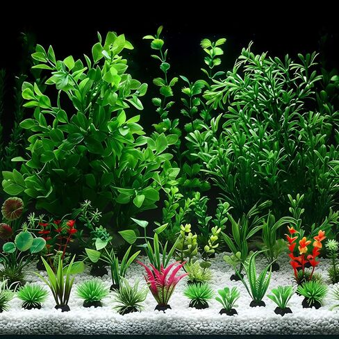 56 Pcs Fake Artificial Aquarium Plants Plastic Realistic Aquatic Fish Tank Plants for Aquarium Decor Green Turtle Fish Tank Accessories Decorations Large Goldfish Betta Water Grass Decor in Saudi Arabia