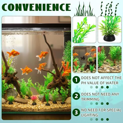 56 Pcs Fake Artificial Aquarium Plants Plastic Realistic Aquatic Fish Tank Plants for Aquarium Decor Green Turtle Fish Tank Accessories Decorations Large Goldfish Betta Water Grass Decor in Saudi Arabia