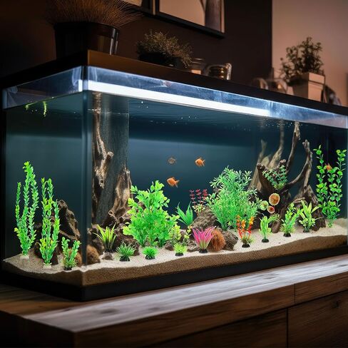 56 Pcs Fake Artificial Aquarium Plants Plastic Realistic Aquatic Fish Tank Plants for Aquarium Decor Green Turtle Fish Tank Accessories Decorations Large Goldfish Betta Water Grass Decor in Saudi Arabia