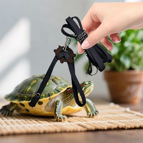 Generic Adjustable Tortoise Leash Training Harness for Turtle Dragon Bearded Lizard Small Pets, Pet Tortoise Toys, Accessories Tortoises(Green)(20cm) in Saudi Arabia