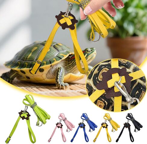 Generic Adjustable Tortoise Leash Training Harness for Turtle Dragon Bearded Lizard Small Pets, Pet Tortoise Toys, Accessories Tortoises(Green)(20cm) in Saudi Arabia