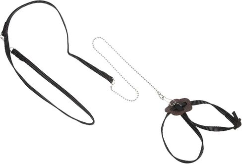 Luxshiny Adjustable Turtle Leash Pet Training Harness Rope for Tortoise and Reptiles Compact Dark Soft Faux Leather Traction Lead with Finger Loop for Easy Control and Outdoor Walking in Kuwait