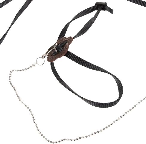 Luxshiny Adjustable Turtle Leash Pet Training Harness Rope for Tortoise and Reptiles Compact Dark Soft Faux Leather Traction Lead with Finger Loop for Easy Control and Outdoor Walking in Kuwait