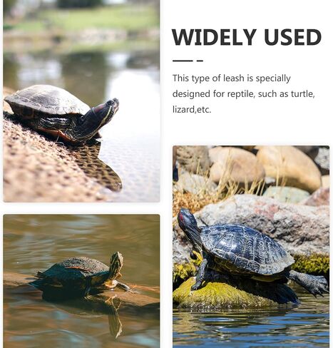 Luxshiny Adjustable Turtle Leash Pet Training Harness Rope for Tortoise and Reptiles Compact Dark Soft Faux Leather Traction Lead with Finger Loop for Easy Control and Outdoor Walking in Kuwait