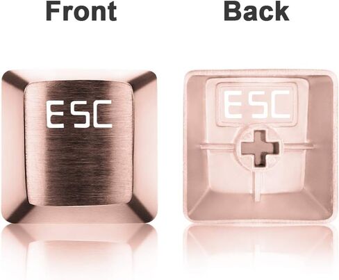 Fitlink FPS & MOBA Gaming Keycaps, Stainless Steel Metal Keycaps with Key Puller for Mechanical Keyboard Cherry Mx Switch 9 (WASD,Rose Gold) in Saudi Arabia