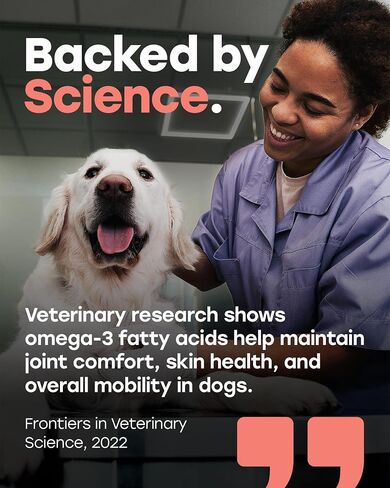 Omega 3 & 6 Dog Skin & Coat Chews – PhD-Endorsed Formula with Wild Salmon Oil, Biotin, Zinc & Vitamin E – Supports Dry Itchy Skin, Shedding & Healthy Coat – Tasty Salmon Flavor, 140 Chews, Made in USA in Saudi Arabia