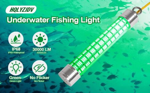 ضوء الصيد تحت الماء LED، DGLUYUDV 150W 110V & 12V 20000LM مقاوم للماء LED أخضر جاذب للضوء للأحواض والقوارب، سنوك، باس، كرابي، سترايبر، الطعم، سمك السلور والمزيد in Kuwait