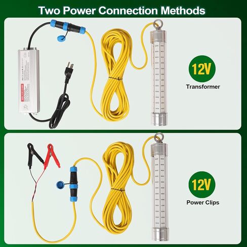 ضوء الصيد تحت الماء LED، DGLUYUDV 150W 110V & 12V 20000LM مقاوم للماء LED أخضر جاذب للضوء للأحواض والقوارب، سنوك، باس، كرابي، سترايبر، الطعم، سمك السلور والمزيد in Kuwait