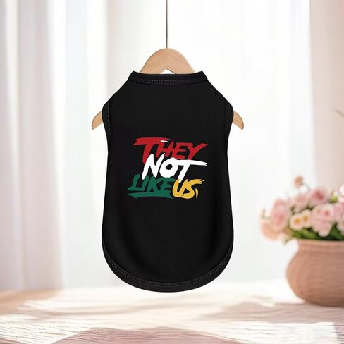 High-Grade Pet Clothes: Sleeveless Tank Top Dog Shirts for Summer Breezes They Don't Like Us Printed Black XS in Saudi Arabia