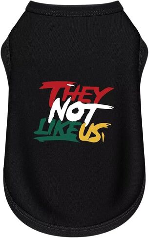 High-Grade Pet Clothes: Sleeveless Tank Top Dog Shirts for Summer Breezes They Don't Like Us Printed Black XS in Saudi Arabia