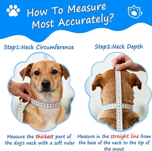 Dog Cone,Agemin Recovery Collar Cone is Adjustable,Thickened Farbic Soft and Comfortable Anti-Licking,Multiple Sizes Suitable for Dog Wound Care,Postoperative Use(M(Neck:11.8-13.4in)) in Kuwait