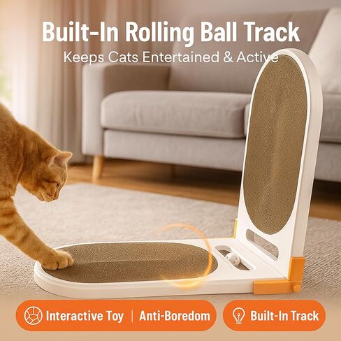 Kitty Kurls Cat Toy – Interactive Shape-Shifting Cat Scratcher with Ball Track, Kitty Kurlz Cardboard Cat Scratcher Scratch Pad, Kitty Curls Magnetic Cat Toys for Indoor Cats Play, Chase & Scratch in Kuwait