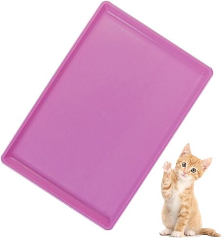 Pet Food Mat Waterproof Rubber for Replacement Tray Dog Crate Cages Crates Avoid Water or Spilling Out Dishwasher Safe Pink 26.4" LX19.3 WX1.2 H in Saudi Arabia