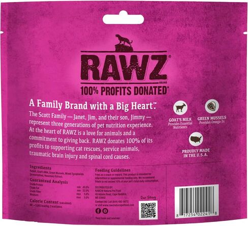 Rawz Raw Freeze Dried Rabbit, Goat's Milk & Green Mussels Crunchy Cat Treats- 1 Ounce Bag in Saudi Arabia