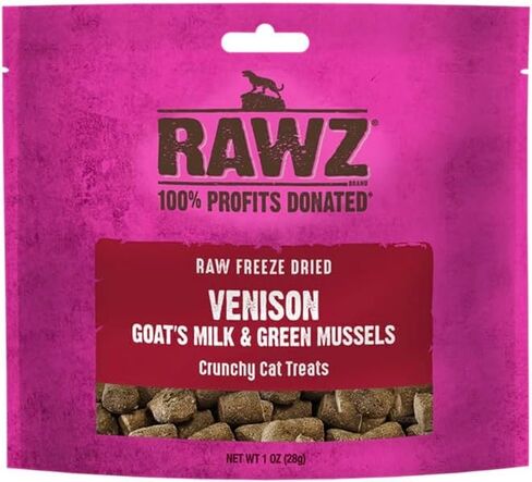 Rawz Raw Freeze Dried Rabbit, Goat's Milk & Green Mussels Crunchy Cat Treats- 1 Ounce Bag in Saudi Arabia