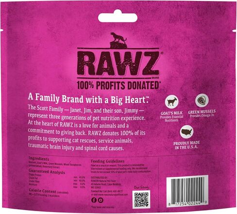 Rawz Raw Freeze Dried Rabbit, Goat's Milk & Green Mussels Crunchy Cat Treats- 1 Ounce Bag in Saudi Arabia