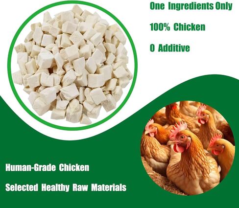 Freeze Dried Chicken Raw Cat and Dog Treats, Healthy Single Ingredient Chicken Breast Cube High Protein Weight Control Traing Treats for Small Dogs Cats Food in Saudi Arabia