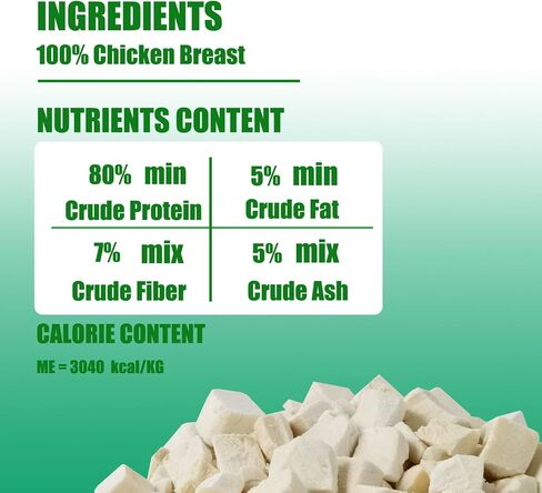 Freeze Dried Chicken Raw Cat and Dog Treats, Healthy Single Ingredient Chicken Breast Cube High Protein Weight Control Traing Treats for Small Dogs Cats Food in Saudi Arabia