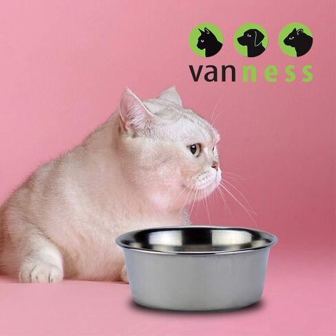 Van Ness Pets Stainless Steel Cat Bowl, 8 OZ Food And Water Dish, Single, Natural in Saudi Arabia