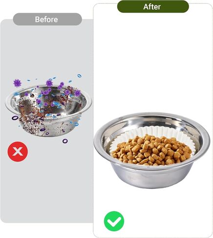600 Pcs Large Pet Disposable Feeding Bowls Liner, 4 x 1.2 Inch Bulk Cat Food Bowls Pets Feeding Bowl Small Paper Dish Liner for Small Dogs Cats, Paper Bowl for Cat Dishes, Wet Food in Saudi Arabia
